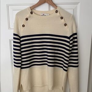 Vineyard Vines Cream and Navy Striped Sweater